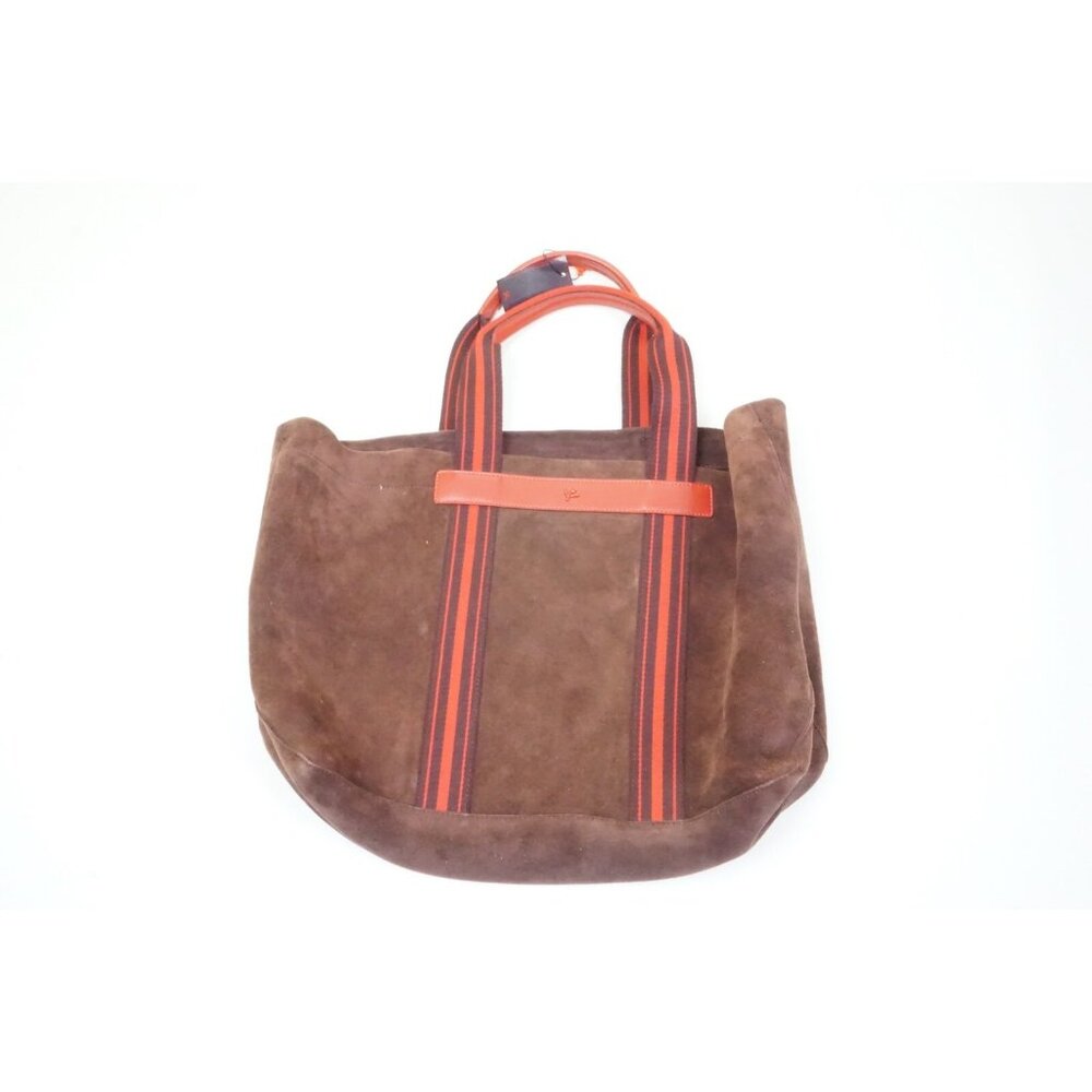 Isaia Napoli Burgundy Tote Bag Business Leisure Time Suede Leather Unlined